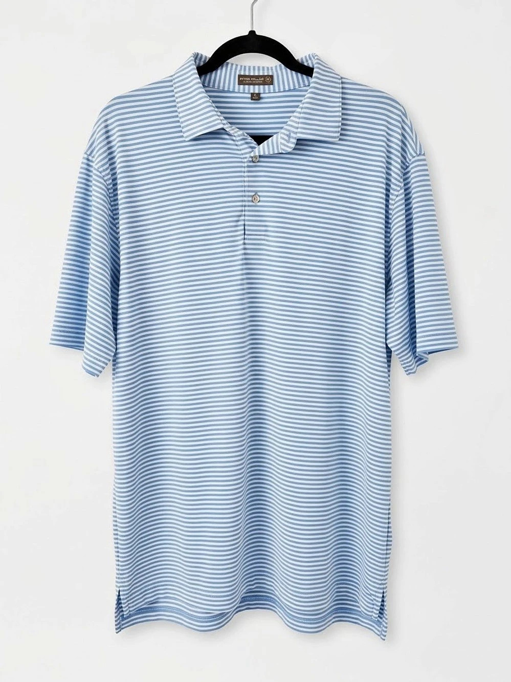 Peter Millar Summer Comfort Golf Striped Performance Polo Blue White  Stripe XL